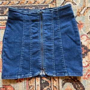 We The Free Indigo Denim Pencil Skirt